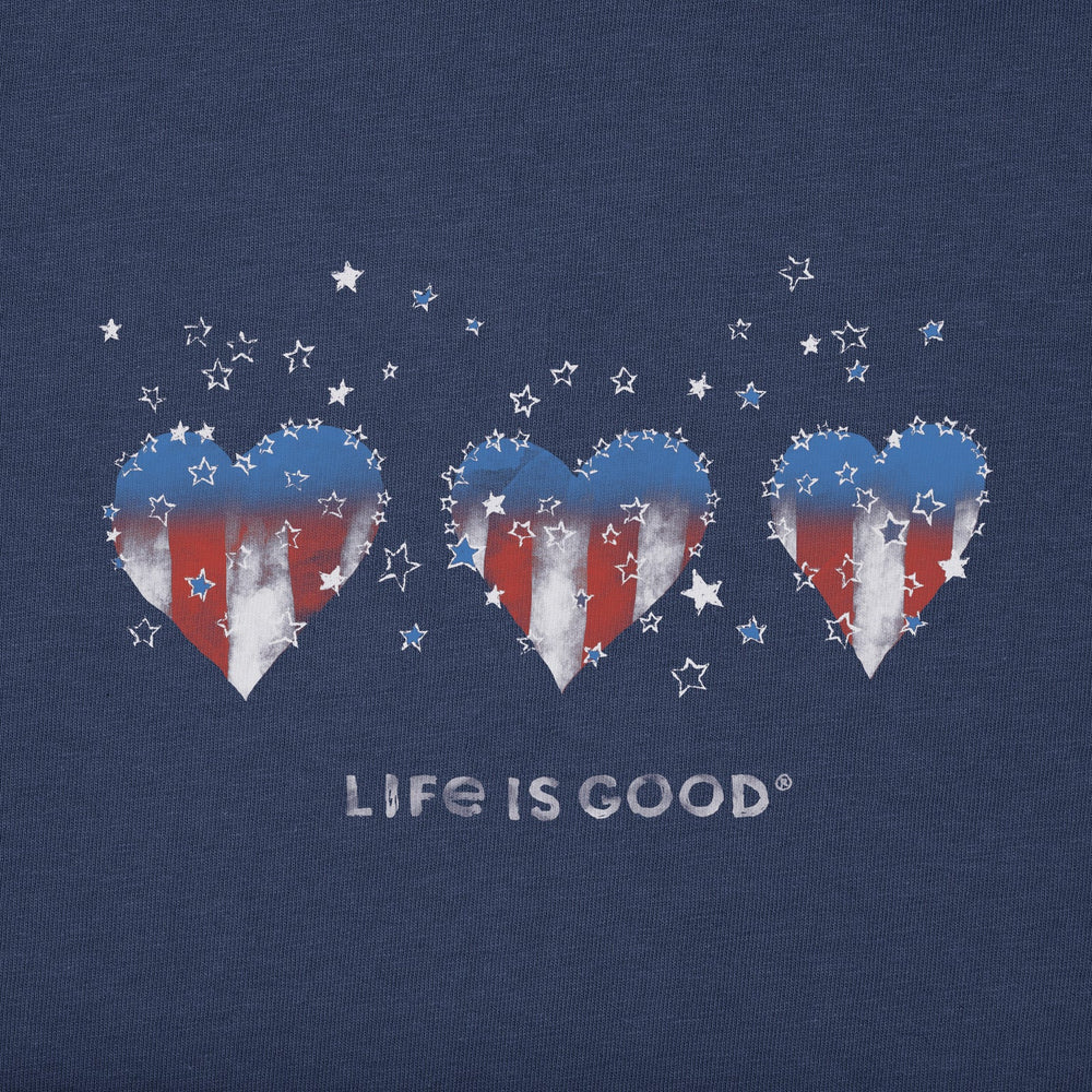 AMERICANA HEARTS STARS & STRIPES CRUSHER V-NECK
