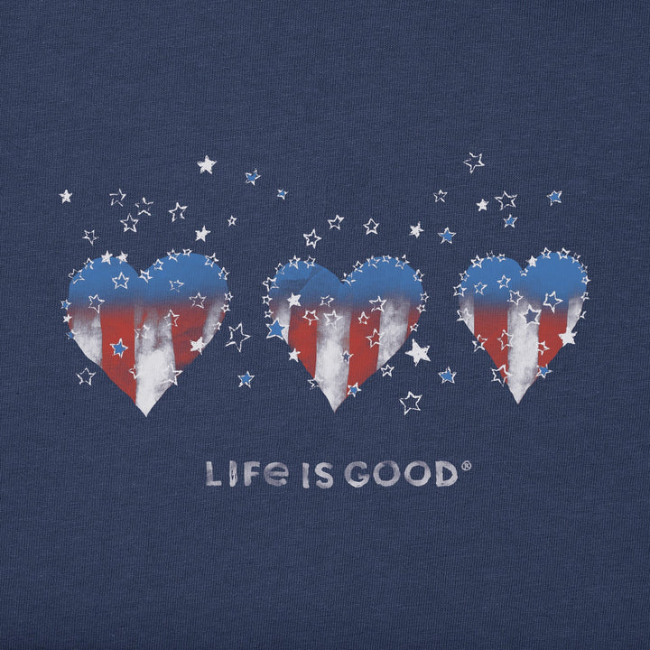 AMERICANA HEARTS STARS & STRIPES CRUSHER V-NECK