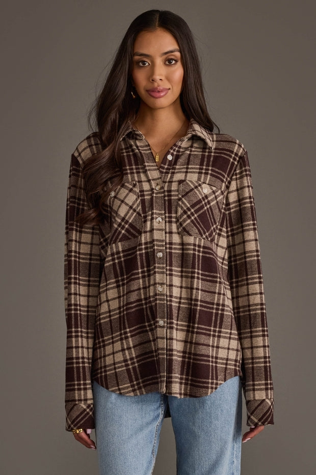 CHOCOLATE KISS PLAID SHIRT