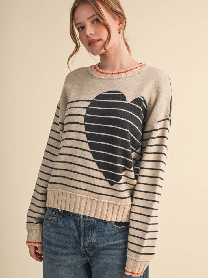 HEARTFELT STRIPE SWEATER