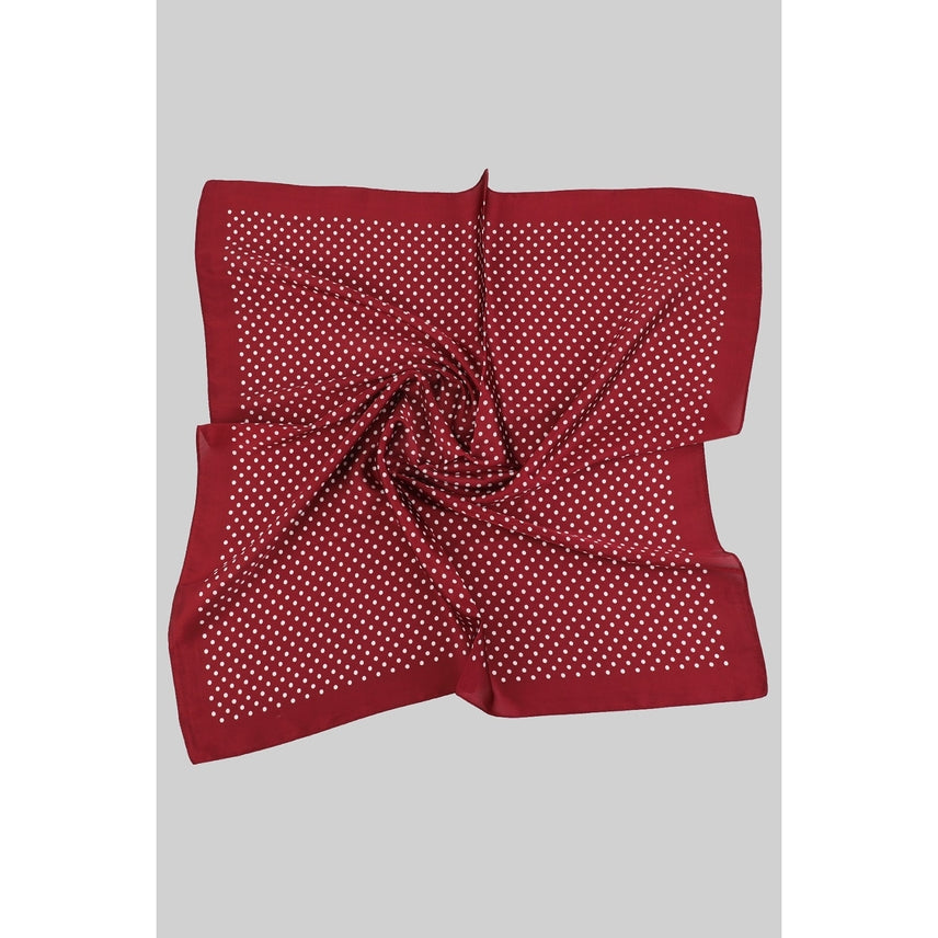 RUBY RED PIN DOT SMALL SQUARE SCARF
