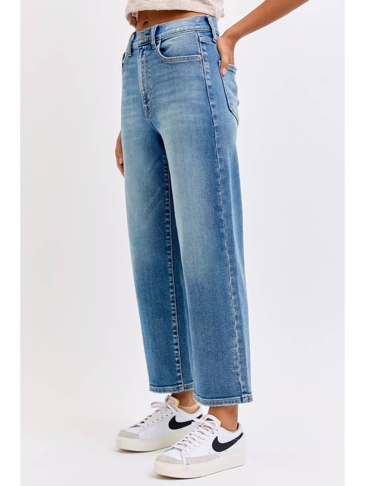 KARL HIGH RISE CROP DAD JEANS
