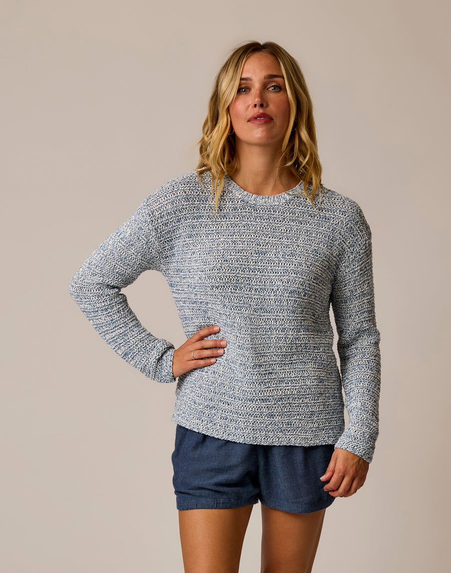 CLARISSA CAPTAIN MARLED SWEATER

