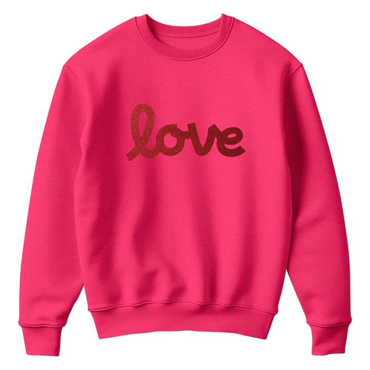 PINK LOVE GRAPHIC CREW SWEATSHIRT