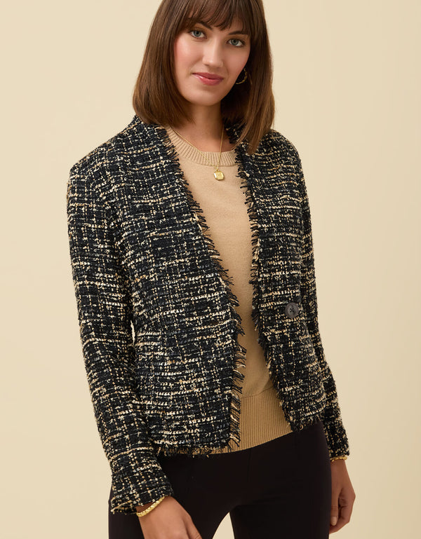 RAMONA BLACK TWEED BLAZER