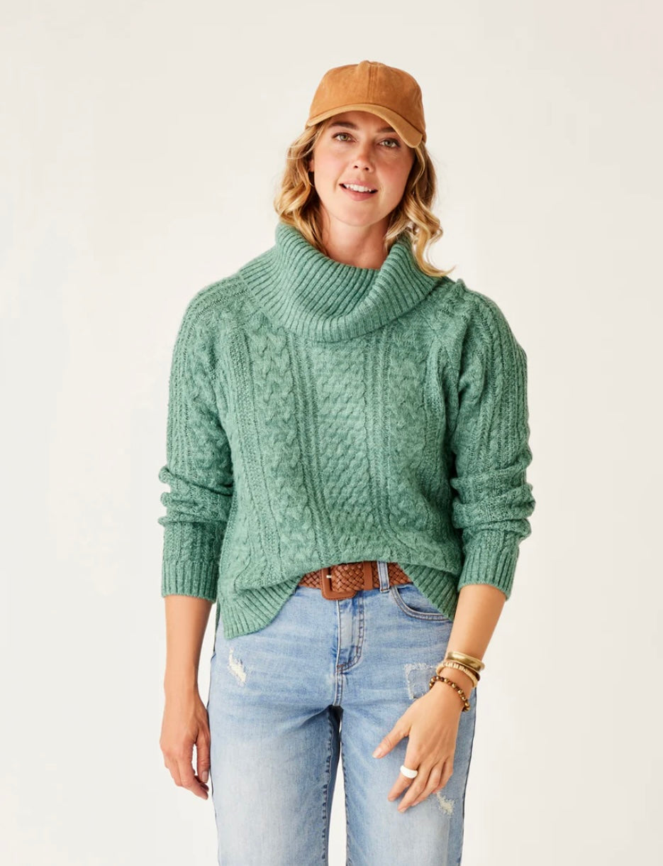 FIELD HEATHER FOREST COWL SWEATER