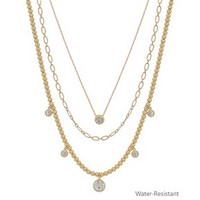 ADORA TRIPLE STRAND NECKLACE W/ CHARMS
