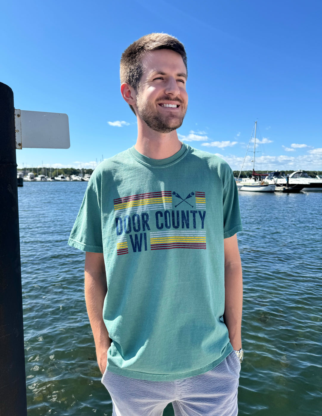 GREEN DC PADDLES GARMENT DYED TEE