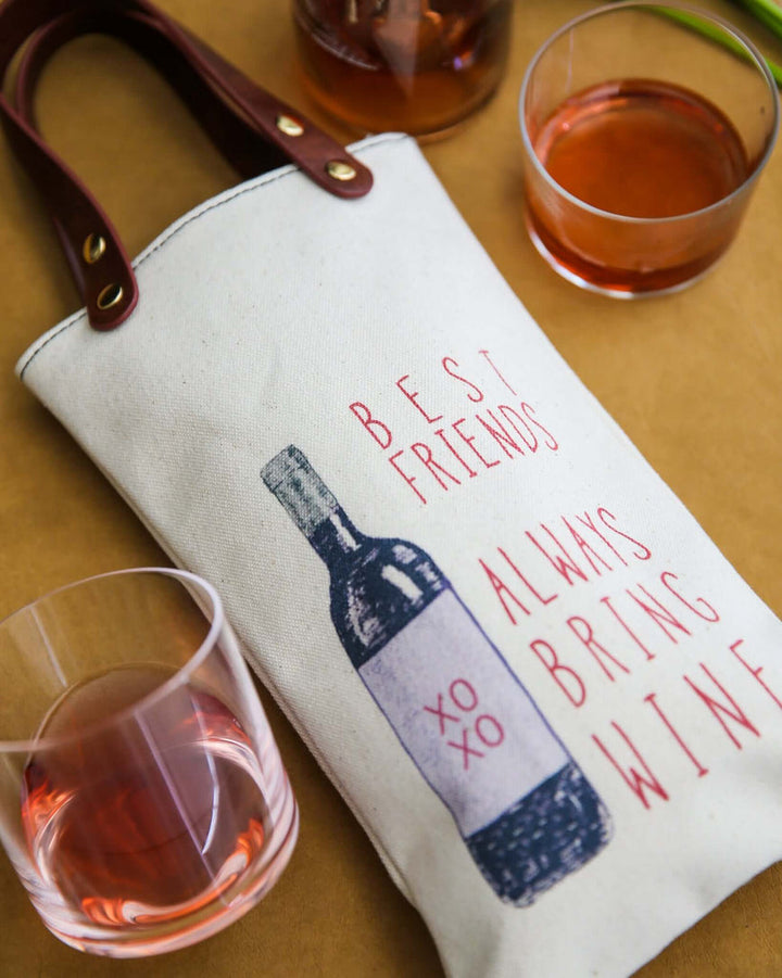 BEST FRIENDS WINE TOTE BAG