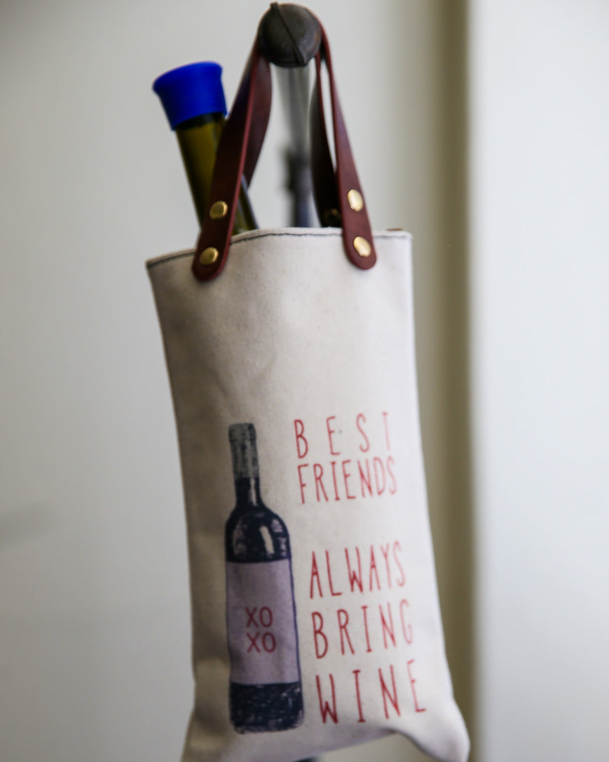 BEST FRIENDS WINE TOTE BAG