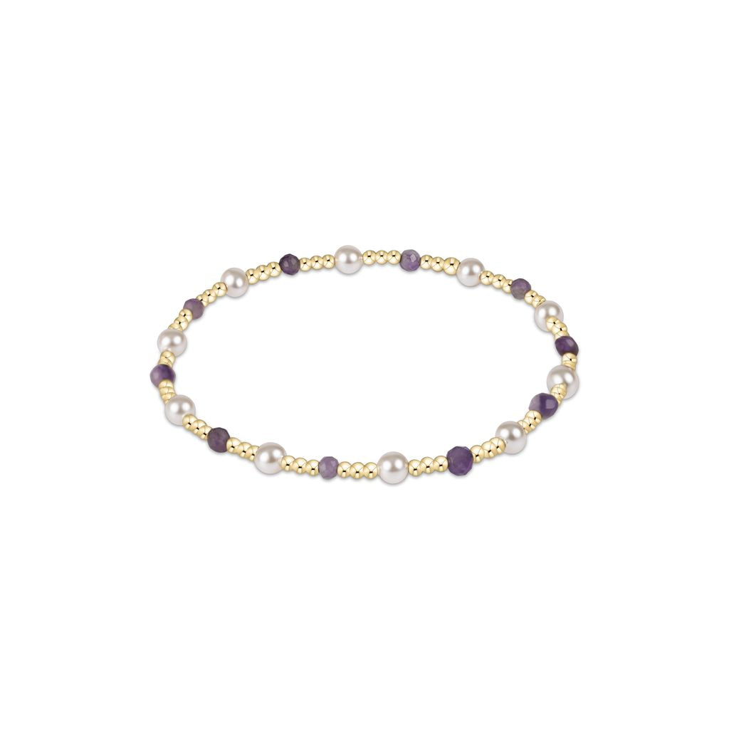 AMETHYST PEARL SINCERITY PATTERN 4MM BEAD BRACELET