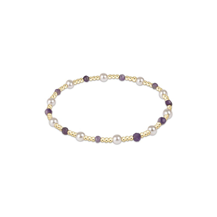AMETHYST PEARL SINCERITY PATTERN 4MM BEAD BRACELET
