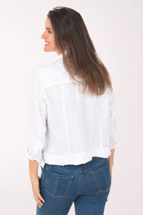 WHITE ABBY LINEN JACKET