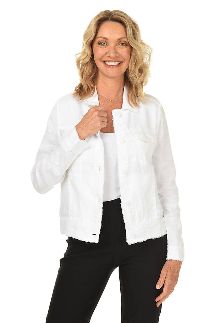 WHITE ABBY LINEN JACKET