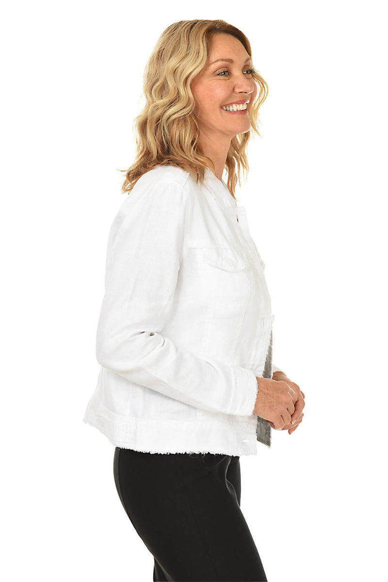 WHITE ABBY LINEN JACKET

