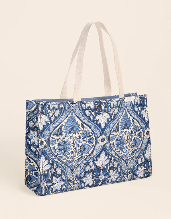 JAPONICA CARTOUCHE BLUE MARKET TOTE
