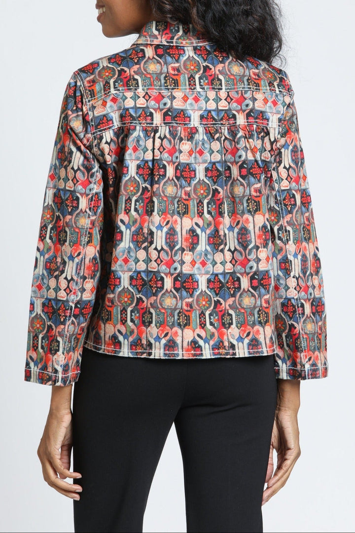 EVIE MOSAIC PRINT DENIM JACKET