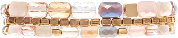 Gold Natural Fire Polish Facet Beads Bracelet