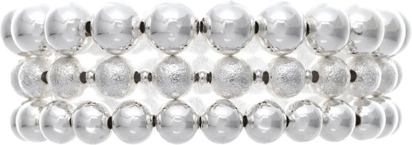 SILVER 3 PIECE BEADED BRACELET SET