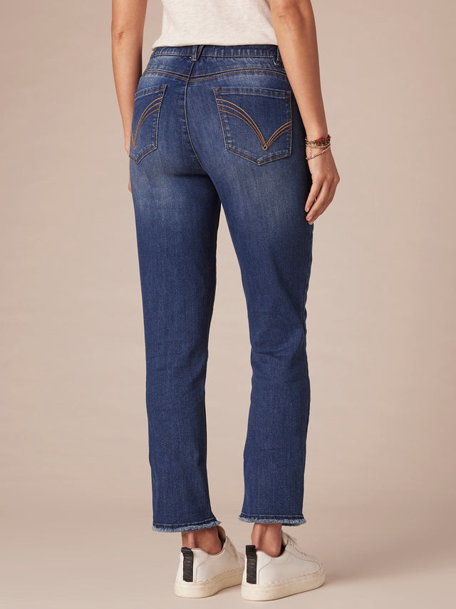 BLUE DENIM AB SOLUTION SLIM STRAIGHT JEANS