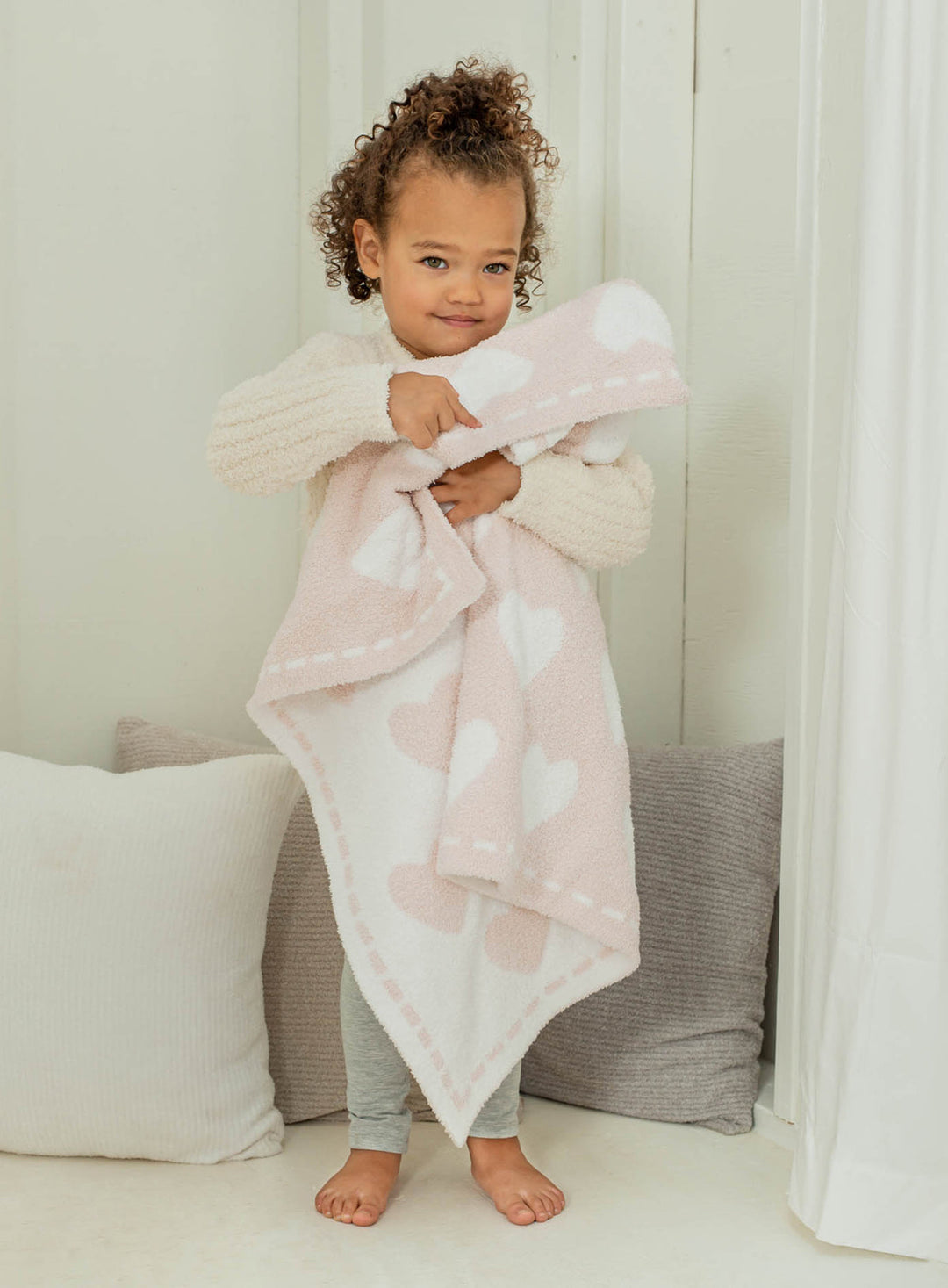 PINK WHITE COZYCHIC DREAM RECEIVING BLANKET
