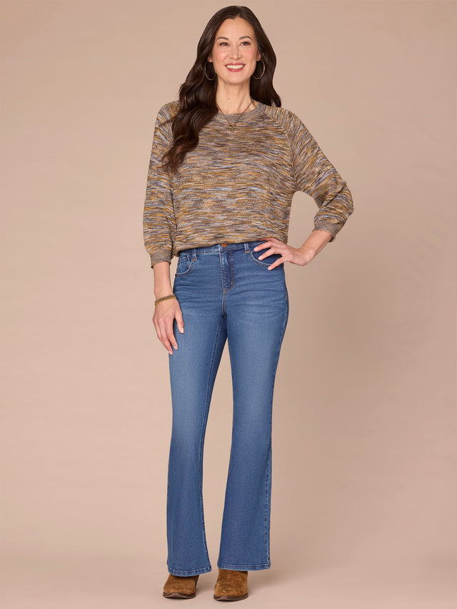GOLDEN OLIVE SPACE DYE SWEATER