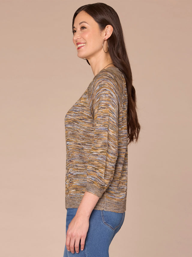 GOLDEN OLIVE SPACE DYE SWEATER
