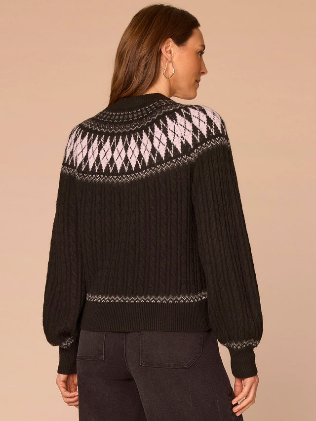 HEATHER CHARCOAL MULTI FAIRISLE SWEATER
