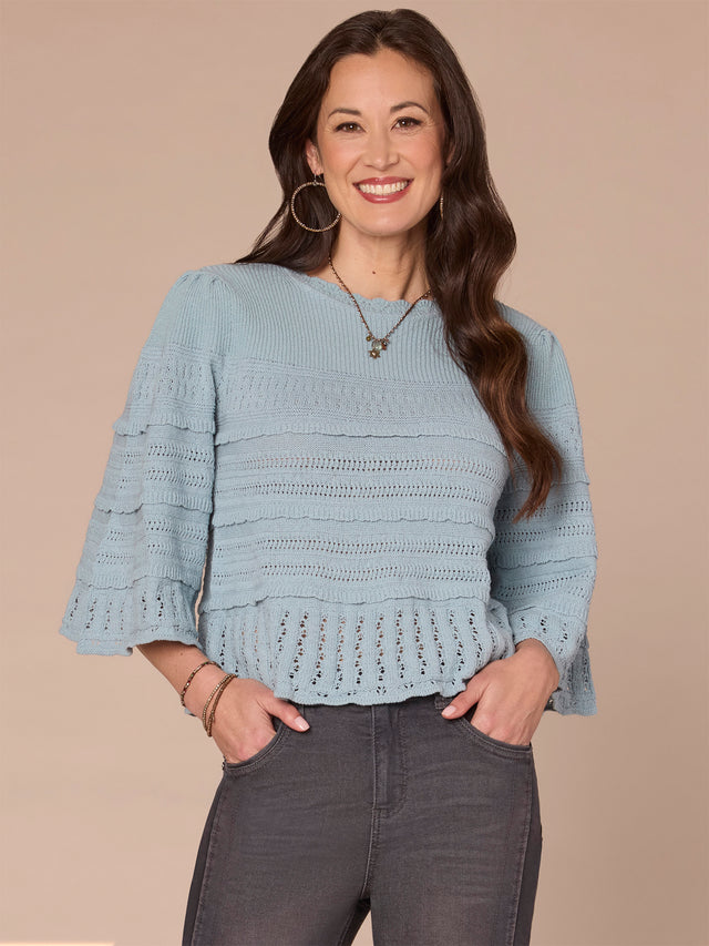 NILE BLUE BELL SLEEVE SWEATER
