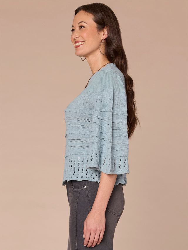 NILE BLUE BELL SLEEVE SWEATER

