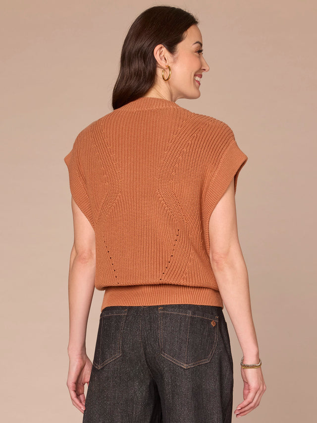 GINGER SPICE MOCK NECK SWEATER VEST