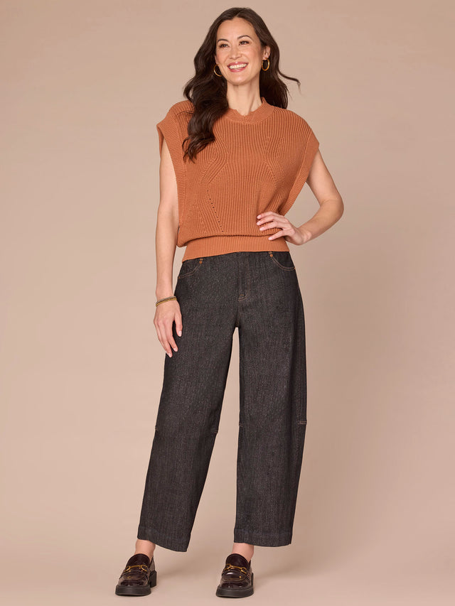 GINGER SPICE MOCK NECK SWEATER VEST