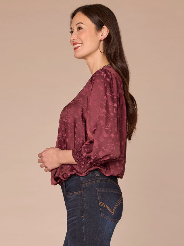 RUM RASIN LONG SLEEVE BLOUSON  BLOUSE
