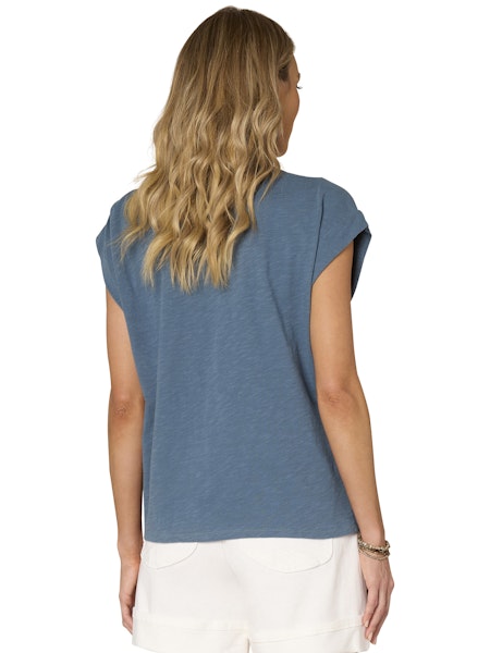 TEAL ORAGAMI CAP SLEEVE ASYMMETRICAL TWIT KNIT TOP