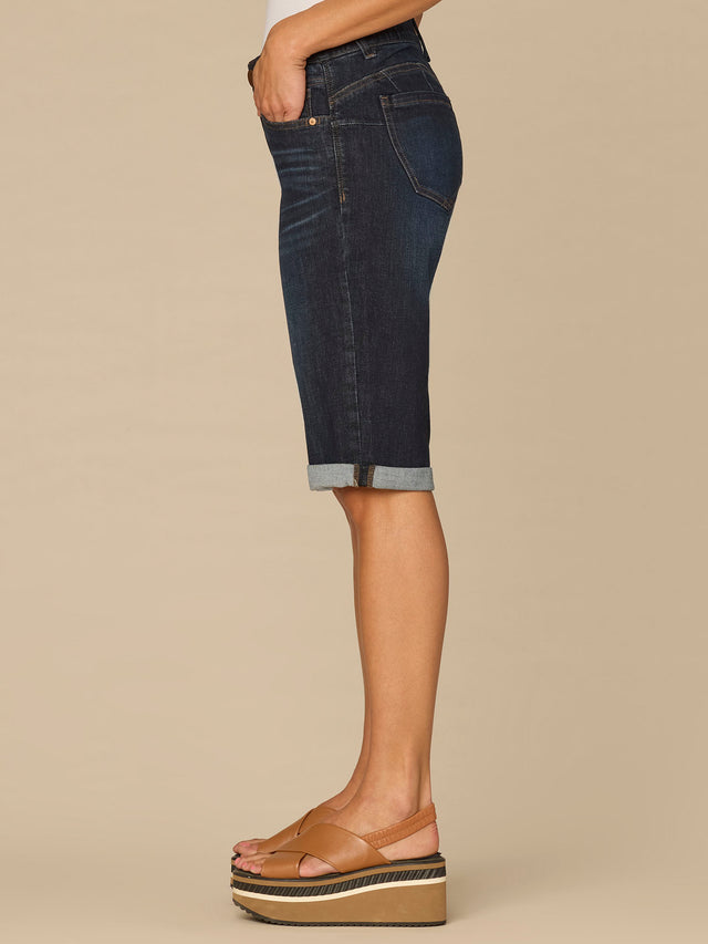 DARK INDIGO ARTISANAL AB SOLUTION BERMUDA SHORTS