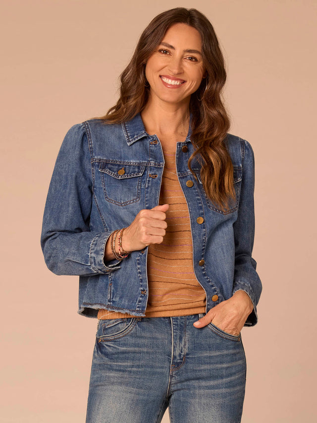 DENIM PUFF SLEEVE JACKET