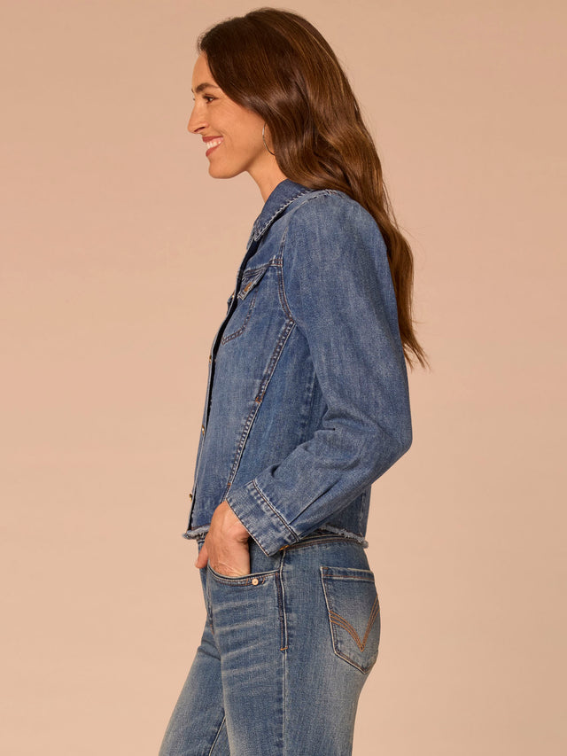 DENIM PUFF SLEEVE JACKET