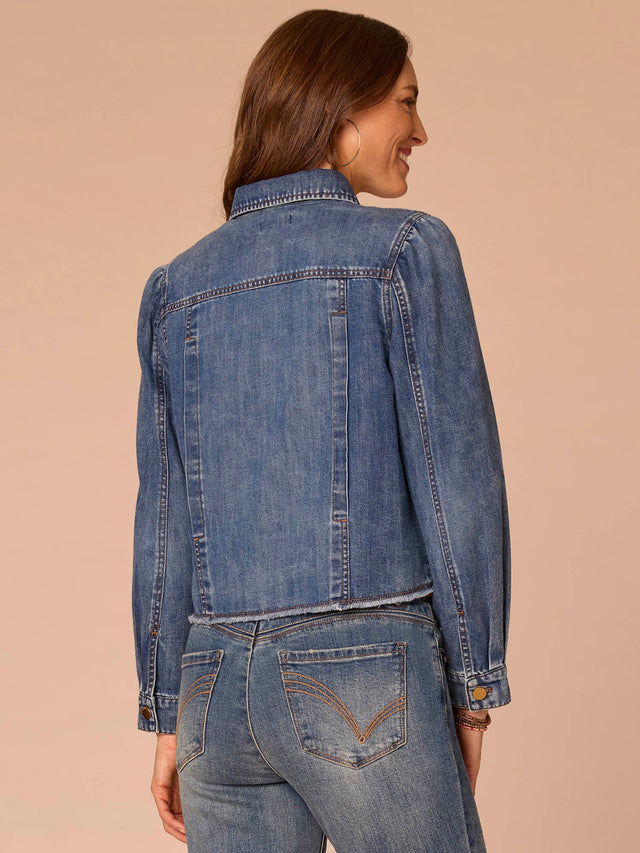 DENIM PUFF SLEEVE JACKET