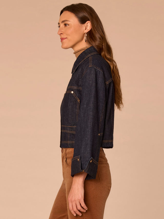 INDIGO DENIM BOMBER JACKET