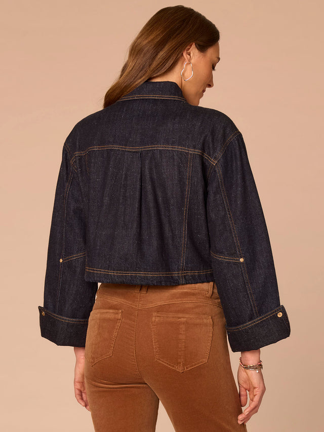 INDIGO DENIM BOMBER JACKET
