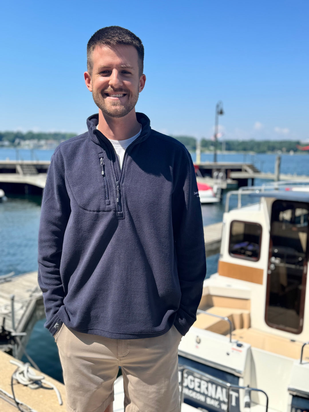NAVY DOOR COUNTY FIRESIDE FLEECE 1/4 ZIP