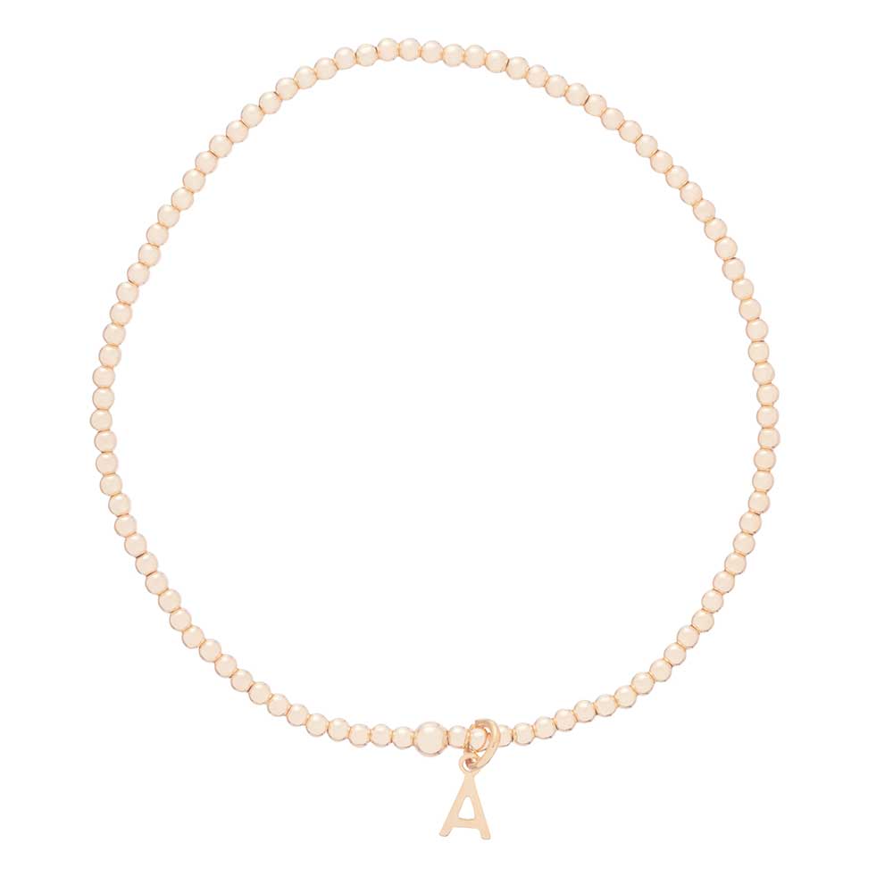 INITIAL A RESPECT GOLD CHARM BRACELET