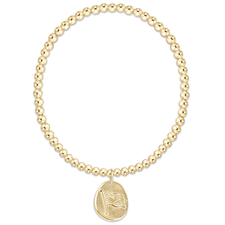 EXTENDS INSPIRE AMERICA GOLD DISC 3MM BRACELET