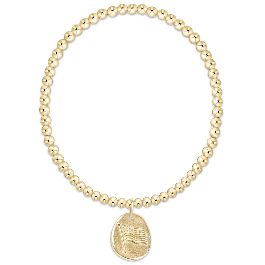 EXTENDS INSPIRE AMERICA GOLD DISC 3MM BRACELET
