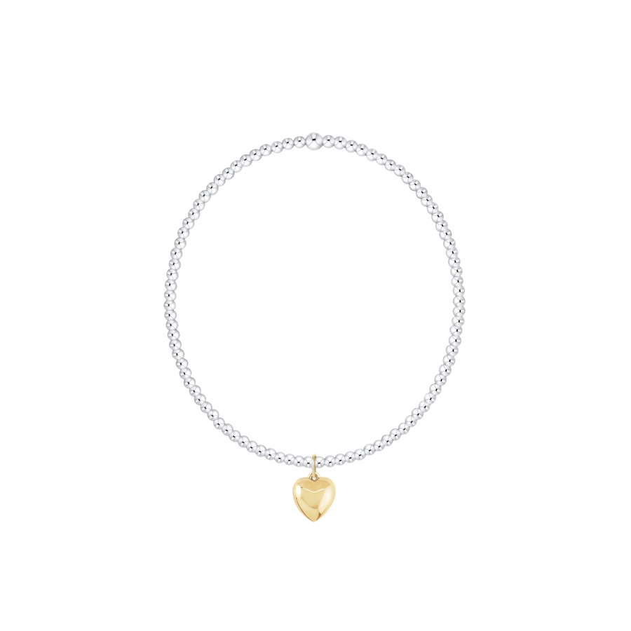 SMALL LOVE PLUSH CHARM MIXED METAL 2MM BRACELET
