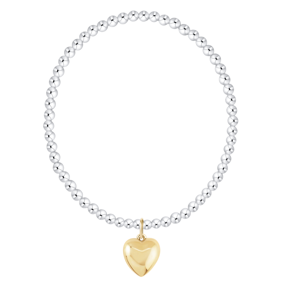 LOVE PLUSH CHARM MIXED METAL 3MM BRACELET
