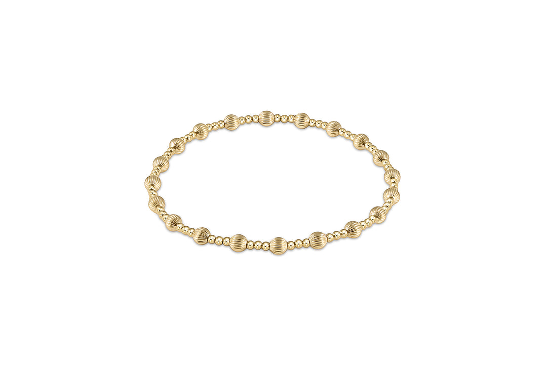 DIGNITY SINCERITY PATTERN GOLD  4MM BEAD BRACELET