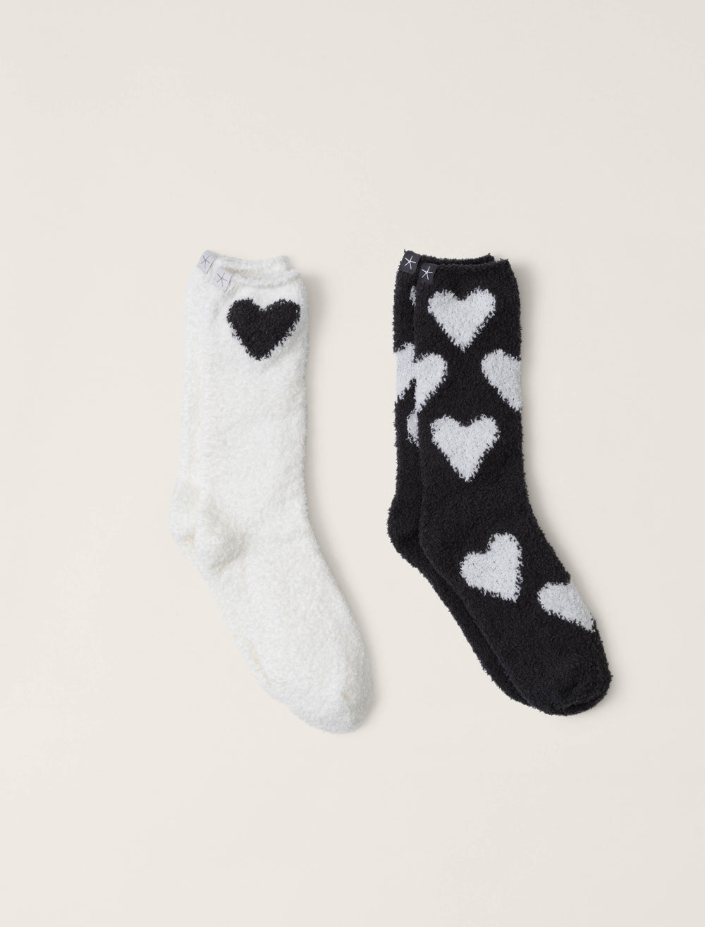 COZYCHIC CARBON/PEARL HEART PRINT SOCK SET
