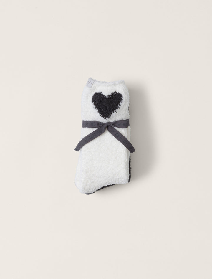 COZYCHIC CARBON/PEARL HEART PRINT SOCK SET