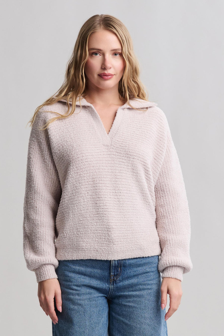 STONE COZYCHIC COLLARED SWEATER
